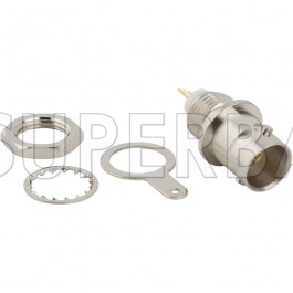 Superbat BNC Female Jack Straight Solder Cup Bulkhead Connector 75 Ohm