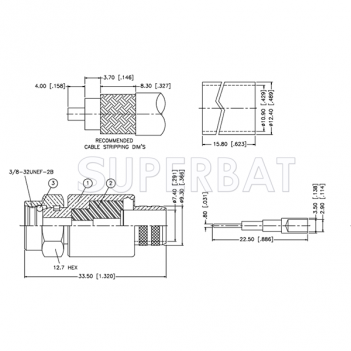 F Type Plug Male Crimp Coaxial Connector 50 Ohm for LMR400