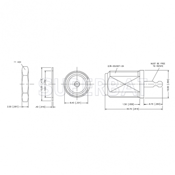 Superbat F Type Female Jack Bulkhead PCB Surface Mount Connector 75 Ohm