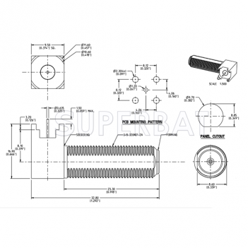 F Type Jack Female Right Angle PCB Mount RF Connector 75 Ohm with Post Terminal