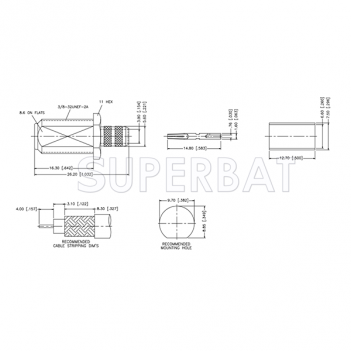 F Type Female Jack Crimp Coaxial Connector 75 Ohm for RG59