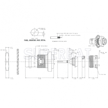 Superbat RF connector BNC Jack Straight Bulkhead With O-Ring pigtail cable Connector for LMR-195 KSR-195