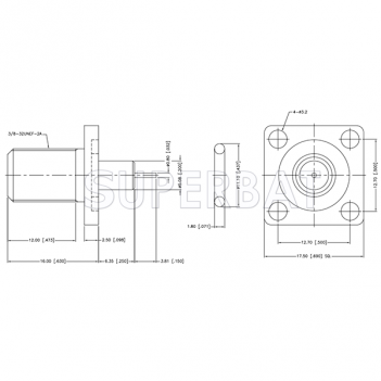 F Type Female Jack Round Post 4 Hole Flang Coaxial Connector 75 Ohm