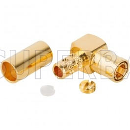 SMB Plug (female socket) Right Angle Crimp Coaxial Connector 50 Ohm for LMR195 KSR195