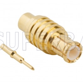 Superbat 50 Ohm MCX Plug Male Crimp Connector with Gold Plated for 0.086" Semi-Rigid Cable