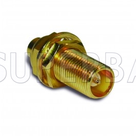 Superbat 50 Ohm MCX Jack Female Bulkhead Crimp Connector with Gold Plated for 0.086" Semi-Rigid Cable