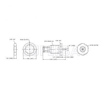 Superbat 50 Ohm MCX Plug Straight Round Post Connector