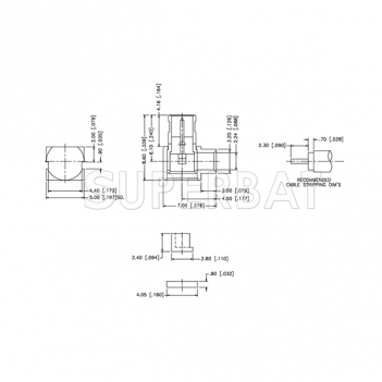 Superbat 75 Ohm MCX Plug Male Right Angle Connector For 0.141" Semi-Rigid Cable