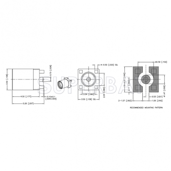 Superbat 50 Ohm MMCX Jack PCB Surface Mount Connector