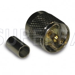 Superbat PL259 UHF Plug With Gold Plated Contact and Nickel Plated Body for RG-8X LMR-240 and similar cables