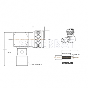 Superbat UHF PL259 Right Angle Solder Plug Conector For RG-213 and Similar Cable