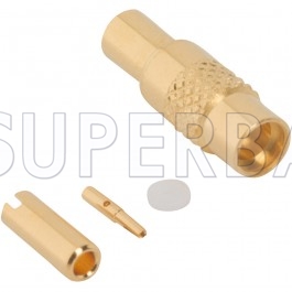 Superbat 50 Ohm MMCX Jack Straight Solder Connector For 0.047" Semi-Rigid Coax Cable
