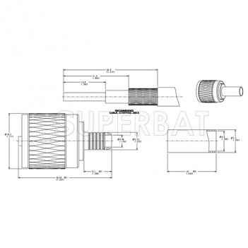 Superbat 50 Ohm UHF Straight Crimp Plug Connector for RG-59 Coaxial Cable