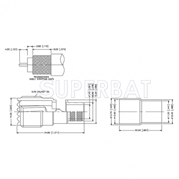 Superbat UHF Jack S0239 Straight Crimp Connector for RG-8 RG-213 Coaxial Cable