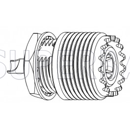 Superbat UHF Jack SO239 Solder Cup Bulkhead Connector With Gold Plated Contact and Nickel Plated Body
