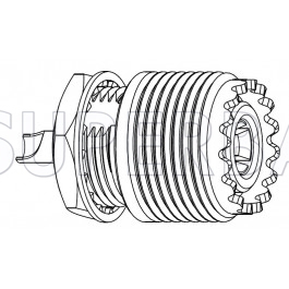 Superbat UHF Jack SO239 Solder Cup Bulkhead Connector With Gold Plated Contact and Nickel Plated Body