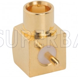 50 Ohm MCX Jack Female Right Angle Surface Mount With Gold Plated Connector