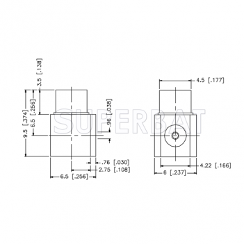 MCX Jack Female Right Angle Surface Mount With Gold Plated Connector 50 Ohm