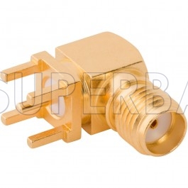 Superbat SMA right angle PCB Thru 4 hole Jack Female straight connector