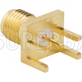 SMA Jack Female Round Post Contact PCB Mount Connector for .091 inch End Launch