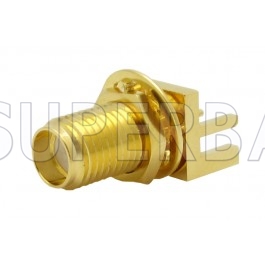 SMA Female Jack Bulkhead Round Post Contact Reverse Polarized PCB Mount Connector for .068 inch End Launch