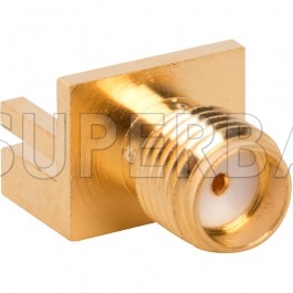 SMA Jack Female PCB Mount Flush Flange Round Post Contact Connector for .037 inch End Launch