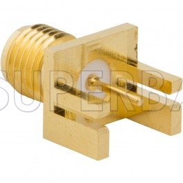 SMA Jack Female PCB Mount Flush Flange Round Post Contact Connector for .037 inch End Launch