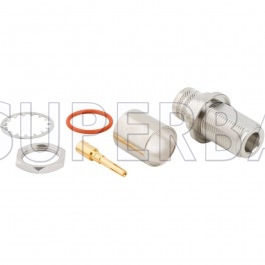 Superbat 50 Ohm N Type Jack Female Straight Bulkhead Crimp Connector For LMR-600 Coaxial Cable