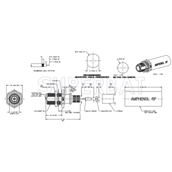 Superbat 50 Ohm N Type Jack Female Bulkhead With O-ring Crimp Connector For LMR-400 Coaxial Cable