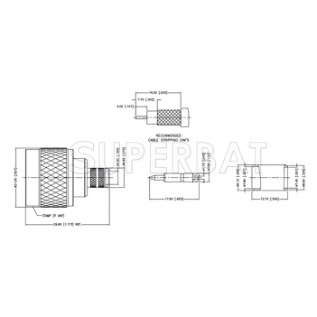 Superbat 50 Ohm N Type Striaght Plug Male Crimp Connector for RG-6 Coaxial Cable