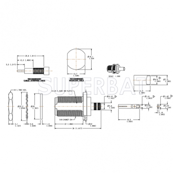 Superbat 50 Ohm N Type Jack Female Straight Bulkhead Connector For LMR-240 Coaxial Cable