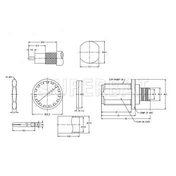 Superbat 50 Ohm N Type Jack Female Straight Bulkhead Crimp Connector For LMR-400 Coaxial Cable