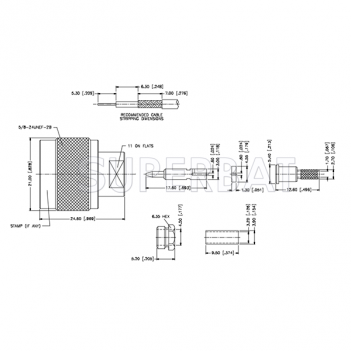 Superbat 50 Ohm N Type Jack Female Straight Crimp Connector For RG-174 RG-316 LMR-100 Coaxial Cable