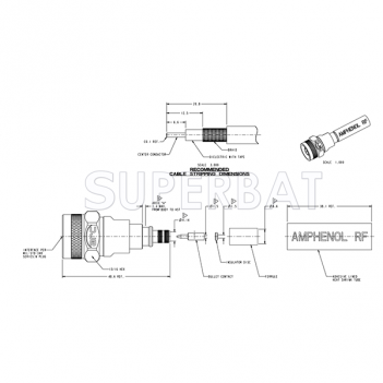 Superbat N Type Striaght Plug Male Crimp Connector For LMR-240 Coax Cable