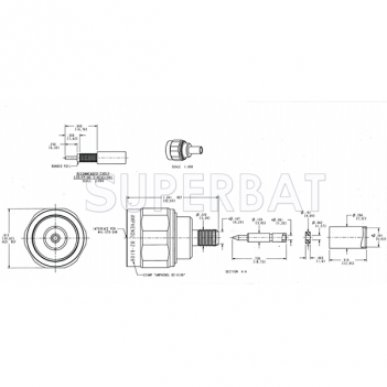 Superbat 50 Ohm N Type Plug Male Straight Connector For LMR-240 Coaxial Cable