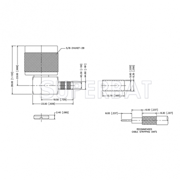 Superbat N Type Plug Male Right Angle 50 Ohm Crimp Connector for LMR-200 Cable