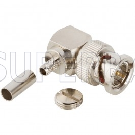 Superbat BNC Male Plug Right Angle Crimp Connector 75 Ohm for Belden 1855A