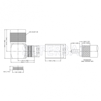 N Type Right Angle Crimp Plug  Connector for LMR-600 Cable