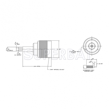 Superbat N Type Straight Crimp Plug 50 Ohm Connector for RG-141A Coax Cable