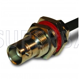 Superbat RF Connector BNC Straight Jack Female Clamp Bulkhead 50 Ohm for LMR-195 KSR-195