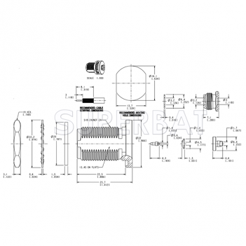 Superbat 50 Ohm N Type Straight Jack Female Bulkhead Clamp Connector For RG-174 RG-316 LMR-100 Coaxial Cable