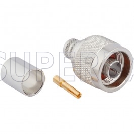 Superbat N Type Straight Plug(female socket) Crimp 50 Ohm Reverse Polarized Connector for LMR-400 Cable