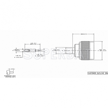 Superbat N-Type 50 Ohm Straight Solder Plug Connector for .250 Semi-Rigid Cable