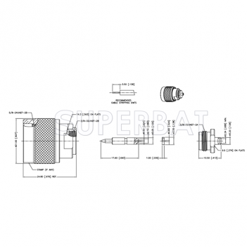 Superbat N Type Straight Solder Plug Connector for .085 Semi-Rigid Cable