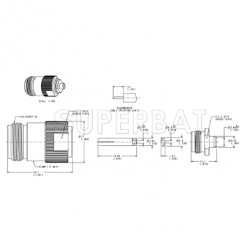 Superbat N Type Straight Solder Jack Connector for .141 Semi-Rigid Cable