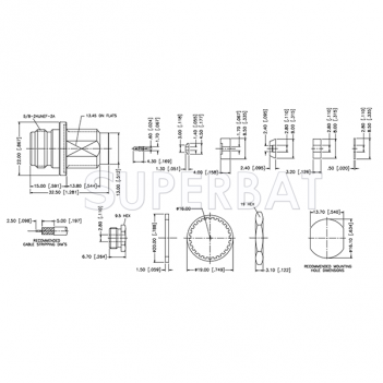 Superbat 50 Ohm N Type Jack Female Straight Bulkhead Clamp Connector For RG-174 RG-316 LMR-100 Coaxial Cable