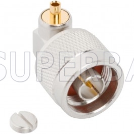 Superbat N Type Right Angle Solder Plug Connector for .085 Semi-Rigid Cable