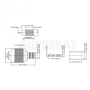 TNC Male Plug Straight Crimp Connector 75 Ohm for Belden 1694A Cable