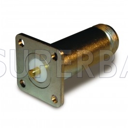 Superbat N Type Straight Jack Round Post 50 Ohm 4-Hole Flange