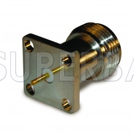 Superbat N Type Jack Round Post 4-Hole Flange Connector 50 Ohm